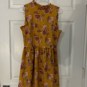 Xhilaration Mustard Floral Dress